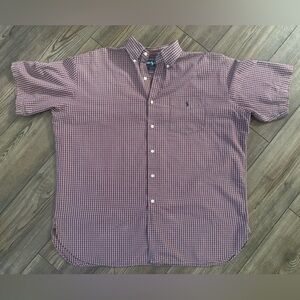 Ralph Lauren McMeel Plaid Button Down Shirt XL Red Gray 100% Cotton